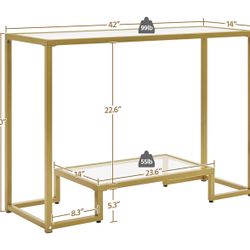 Gold Console And Coffee Table