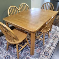 Oak Dining Room Table With 5 Chairs