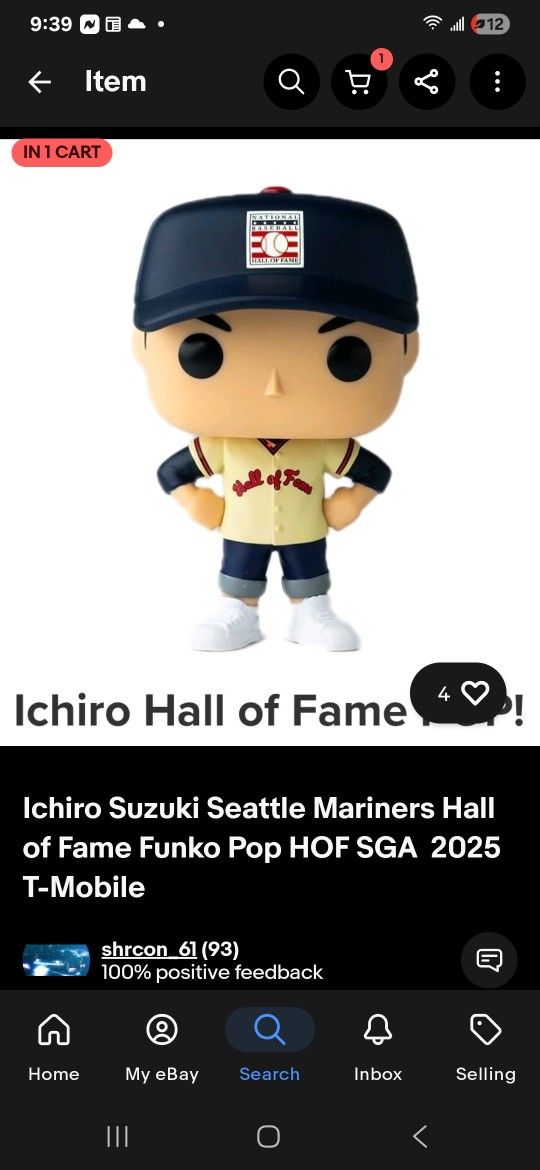 (2)- (8) SEATTLE MARINERS vs CHICAGO WHITE SOX, 8/5, ICHIRO HOF POP SGA!!