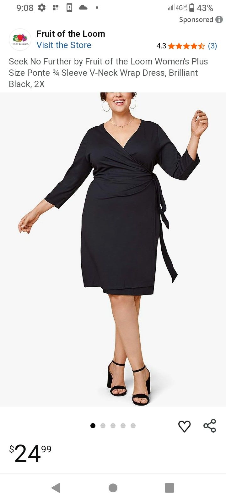 SEEK NO FURTHER wrap around dresses, 1 Black, 1 Navy Blue, Both Sizes 1x