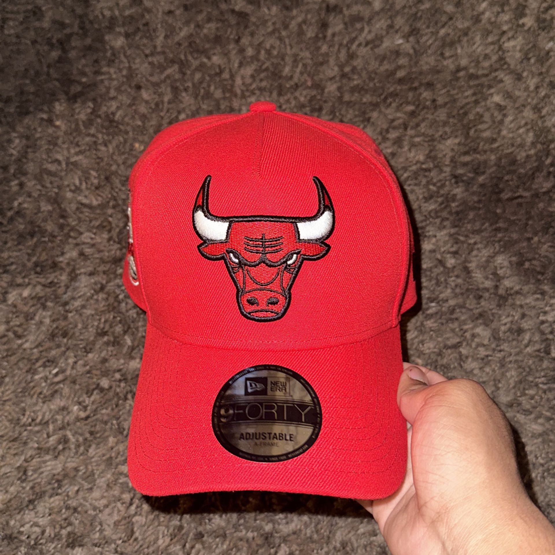 Red New Era chicago bulls NBA 9forty snapback hat