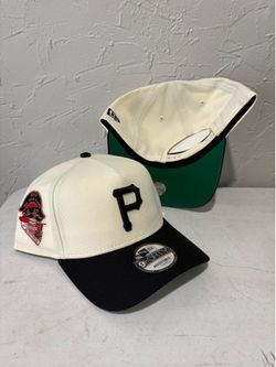MLB New Era Pittsburgh Pirates Off White Black Brim 1959 All Star Patch 9forty A Frame SnapBack Hats
