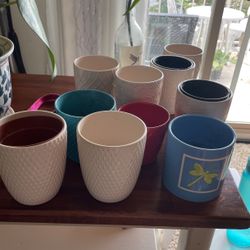 11 Ceramic/ Porcelain Planters In Good Condition!