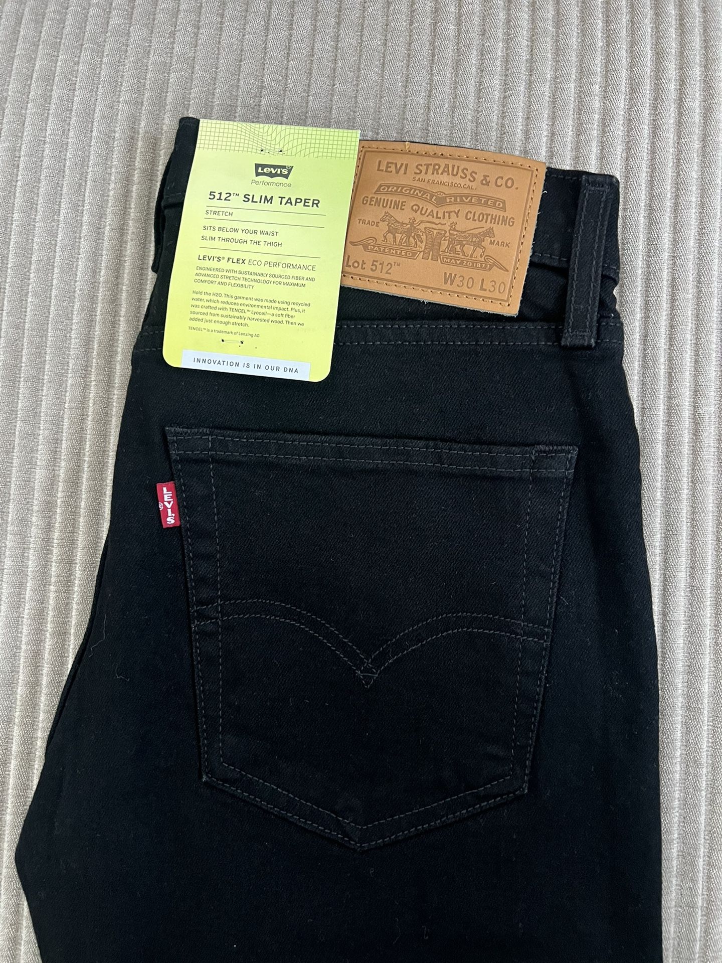 Levi’s Black 512 Slim Taper Jeans 30x30
