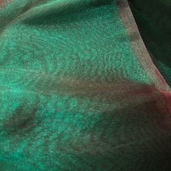 Fabric sheer iridescent emerald green organza sewing dressmaking gift wrap wedding party