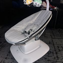 4Moms MamaRoo Multi-Motion Baby Swing in Classic Grey with Plush Infant Insert, Sand