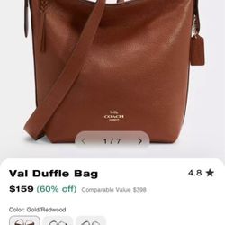 Coach Val Duffle Bag Gold/Redwood