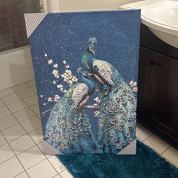 Peacock Art Canvas Frame