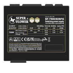Super Flower SFX Combat SFX FG 750W 80+ Gold, Full Modular, ATX 3.1&PCIe 5.1, W/12V-2x6, SF-750C92SFG, Black