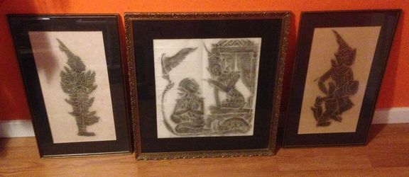 Original Mid-Century Thai Temple Rubbings