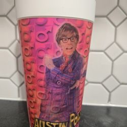 BLOCKBUSTER 2002 Austin Powers -Dr Evil GOLDMEMBER Lenticular 3D 32 OZ Promo Cup