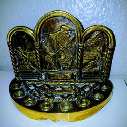 1950s Nordia Menorah Brass Bronze Judaic 