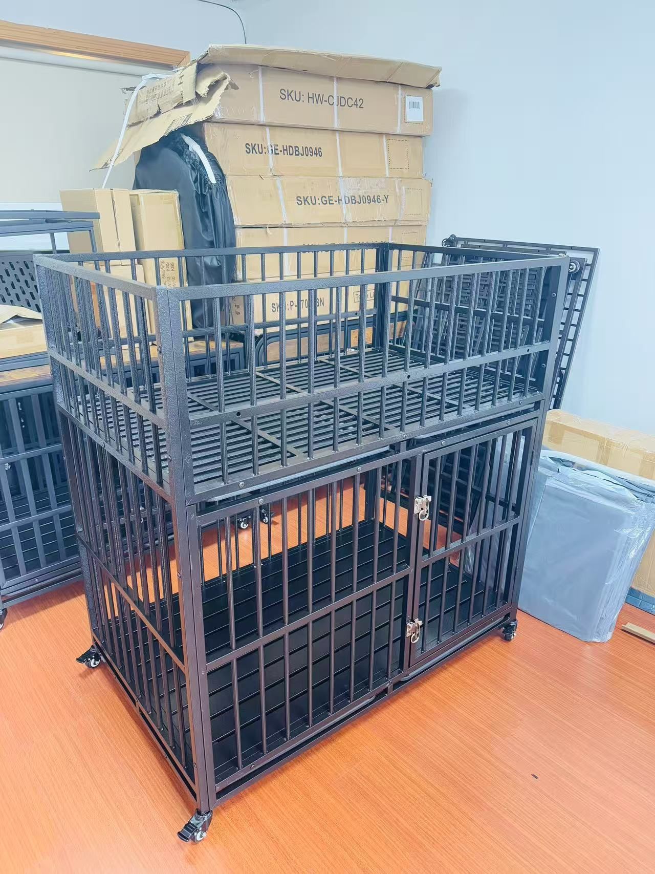48'' Double Layer Heavy Duty Dog Crate