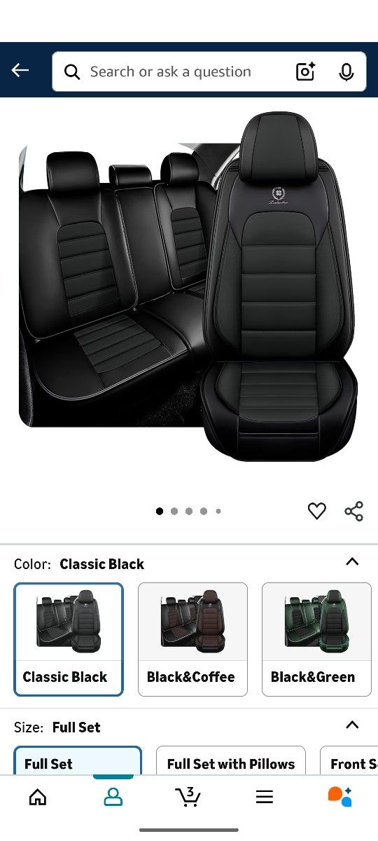 Fit for 98% of Acura Car Seat Covers, Full Surround Faux Leather Anti-Slip Waterproof Auto Seat Cover(Classic Black,Full Set)