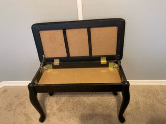 Black Piano Bench with Storage