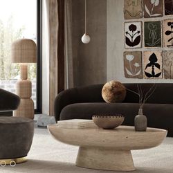 120" Performance Velvet Sofa Brown (T)  $1599  DELIVER AVAILABLE  