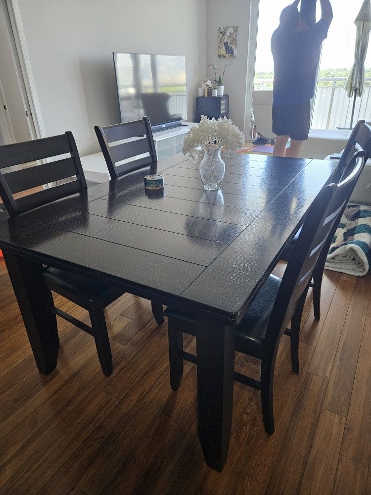 Beautiful Wood Table+chairs+bench