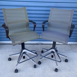 Herman Miller Setu polished aluminum base drafting chair/ work stool