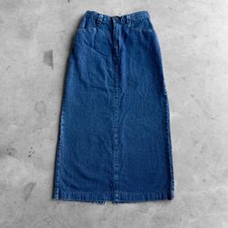 Vintage 2000s Blue Denim Maxi Long Skirt - S