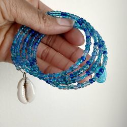 Ocean Blue Seashell Bracelet 