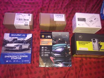 6 brand new in boxes battery jump starters