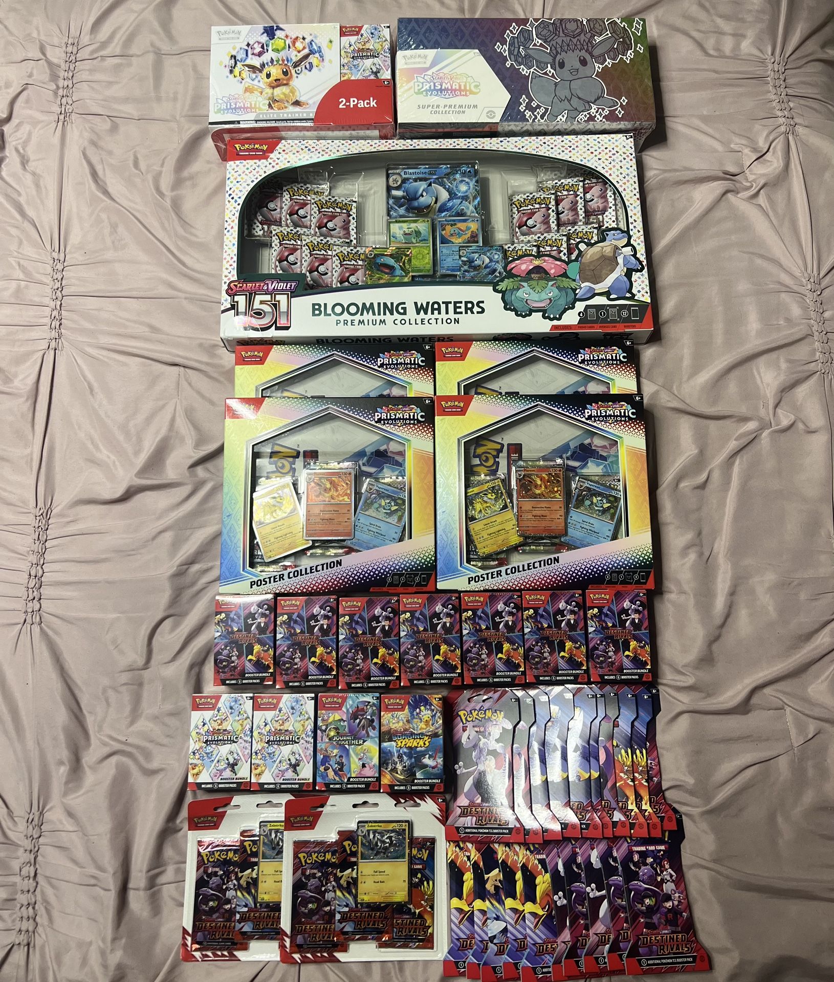 Pokémon Etbs, bundles, boxes : 151, Prismatic, Destined Rivals