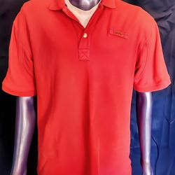 Orvis Polo Shirt Men’s M Salmon Red Fly Fishing Logo 100% Cotton

