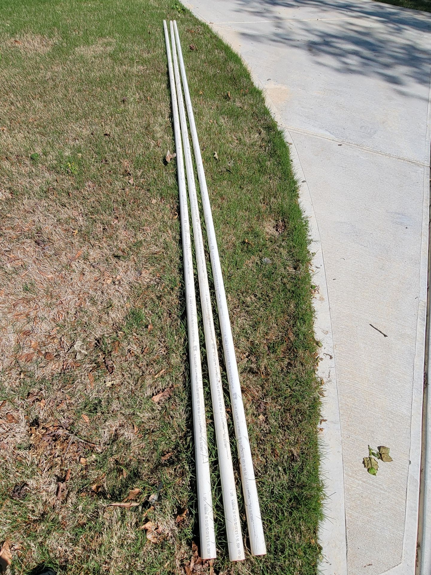 1-1/2” 20ft Long PVC Pipes
