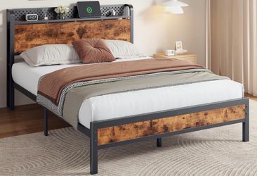 QUEEN BED FRAME WITH LED LIGHTING