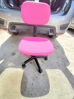 Pink Fabric Office Desk Chair with Wheels