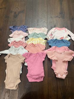 Lot of 16 girls shirts size Preemie by Carters #8