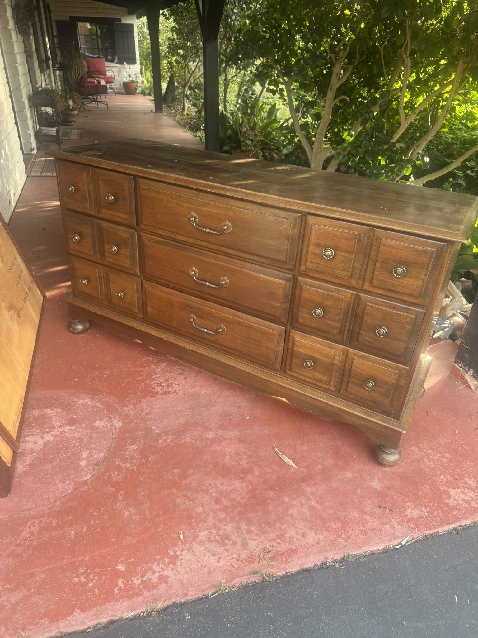 Solid Wood Dresser And Mirror