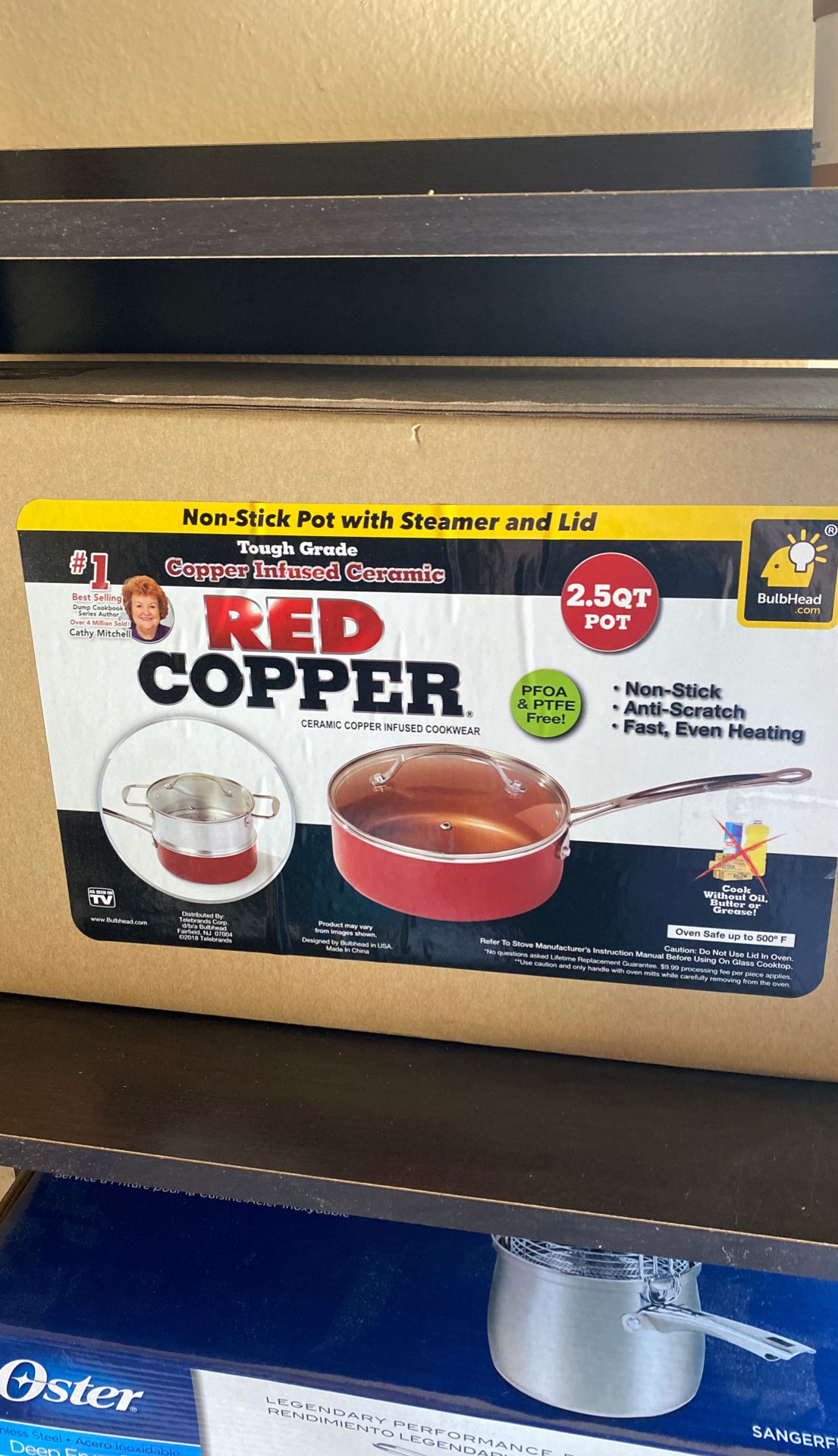 Red Copper 2.5 Qt Pot