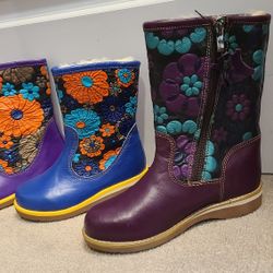 Kids Leather Boots With Sheepskin Lining. 