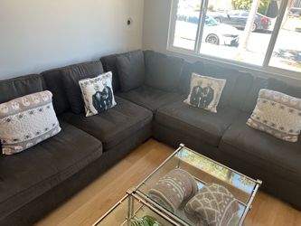 Grey L-shaped sectional