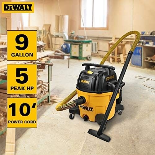 DEWALT 9 Gallon Wet/Dry VAC Heavy-Duty Shop Vacuum, Yellow
