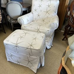 Chair-Swivel Rocker With Ottoman 