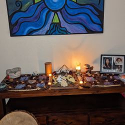 Wooden Table And Storage 