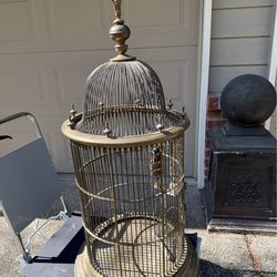 Magnificent solid brass bird cage