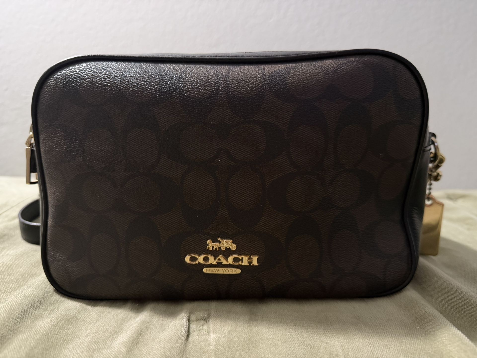 COACH Jess Crossbody Shoulder Bag F68168 Brown and Black PVC and Leather Women's