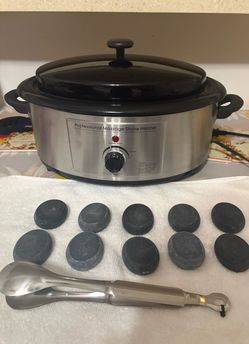 Massage stone warmer