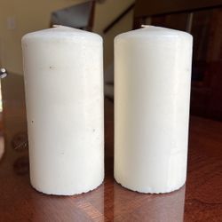 Pair Of White 6 Inch New Candles