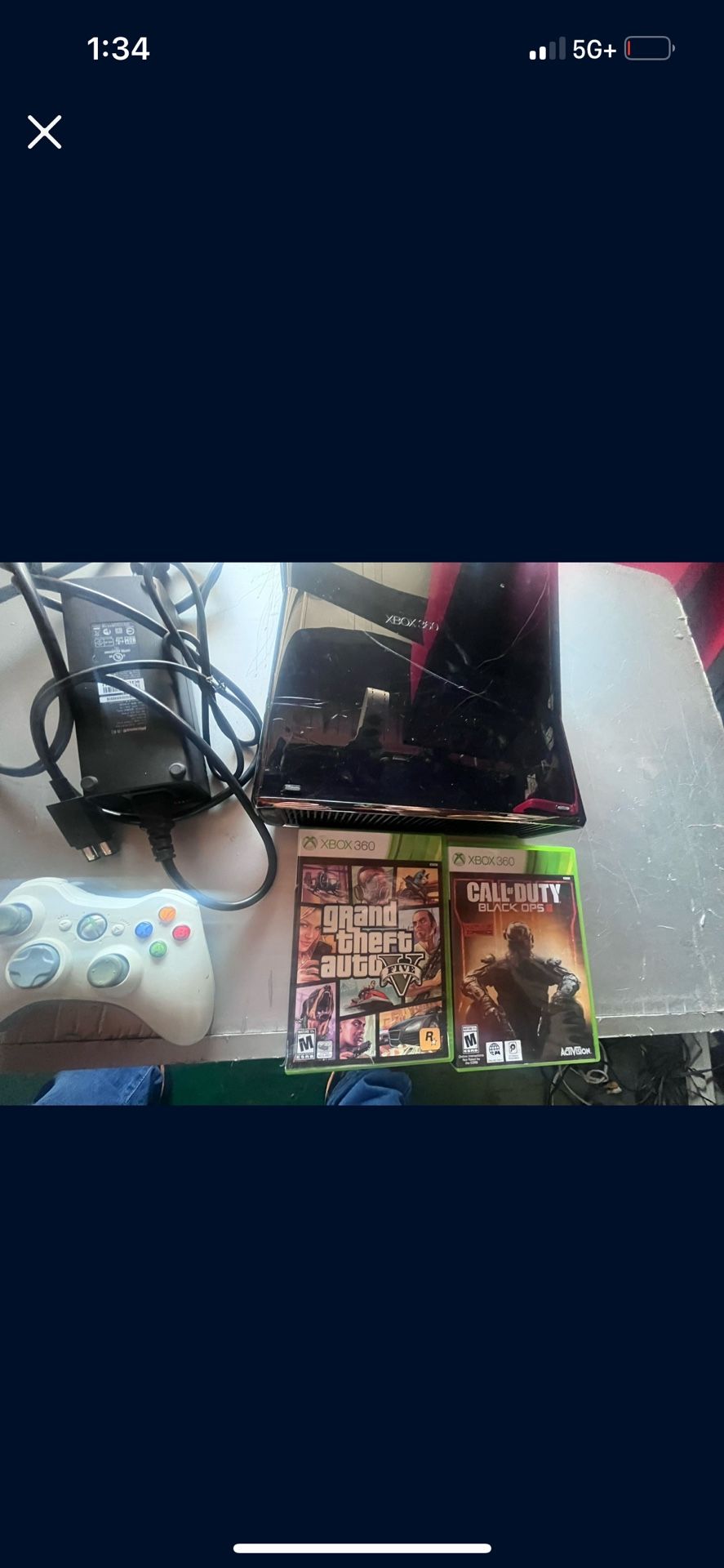 Xbox 360 Slim W Control And Games