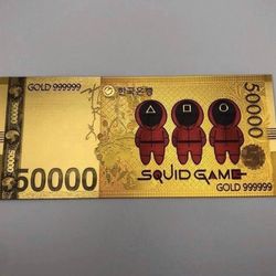 24k Gold Foil Plated Squid Games Banknote
