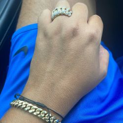 14k Gold & Diamond Cuban Ring 