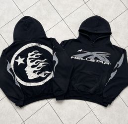 Brand new hellstar sports flame hoodie black size: S-M-L all tags included scanning NFC