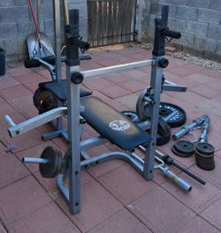Workout Bench With Weights And Bars