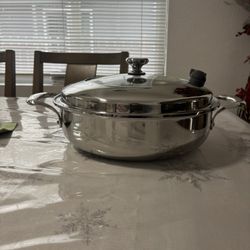 Cacerola De 6 Qt  5 Pley Acero Inoxidable Vida Sana 