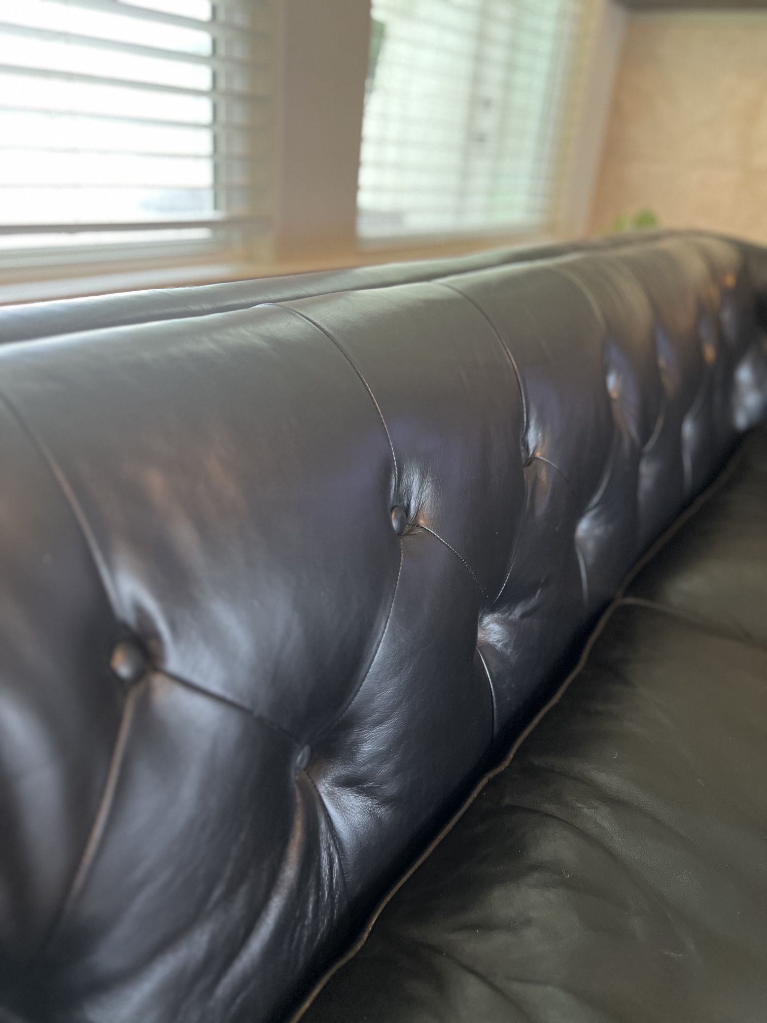 Black Genuine Leather Sofa