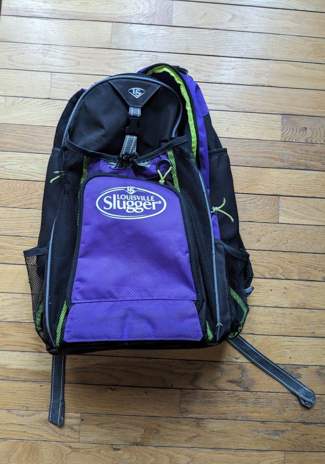Louisville Slugger Baseball Softball Bag Backpack Purple